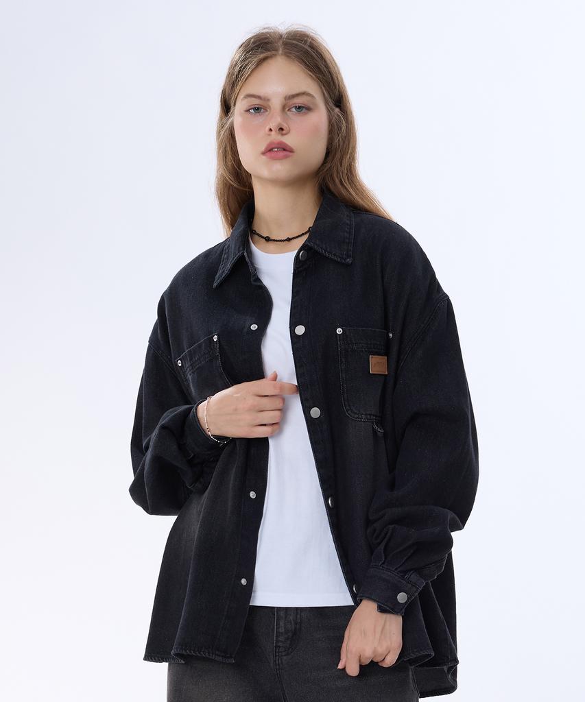 GHOST REPUBLIC Vintage Washed Double Pocket Denim Shirt 3 Colors Gls-716