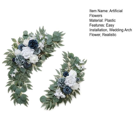 2 Pcs Artificial Flowers Swag Faux Flowers Rose Swag Floral Garland for Ceremonies Sign Backdrop Wedding Arch Stair Railing Decor