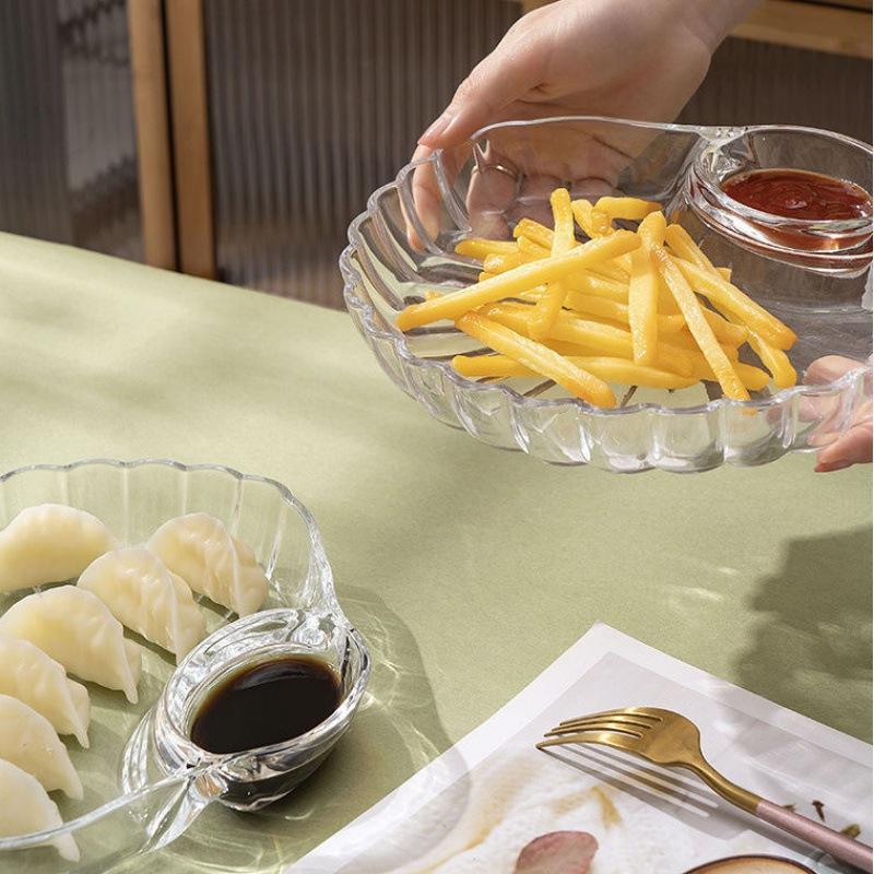 Creative Fanshaped Spice Plates Seashell Shape Dumplings Bowl Serving Tray Dipping Sauce Salad Fruit Plate Kitchen Tableware
