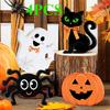 Wooden Halloween Tray Three-dimensional Ornament Holiday Decoration Listing Creative Cute Ghost Desktop Decoration Wooden Ornament