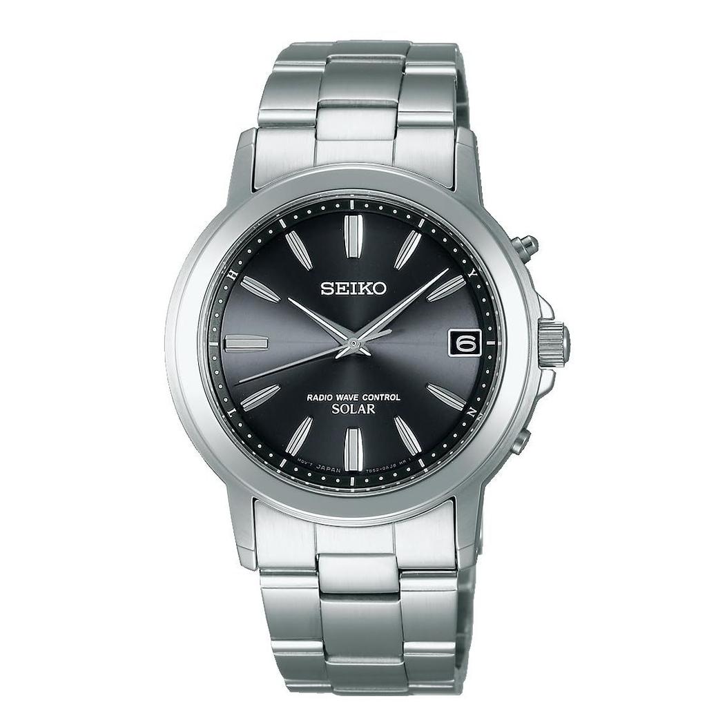SEIKO SELECTION SBTM169 mens wristwatch solar radio-controlled date calendar equipped black dial