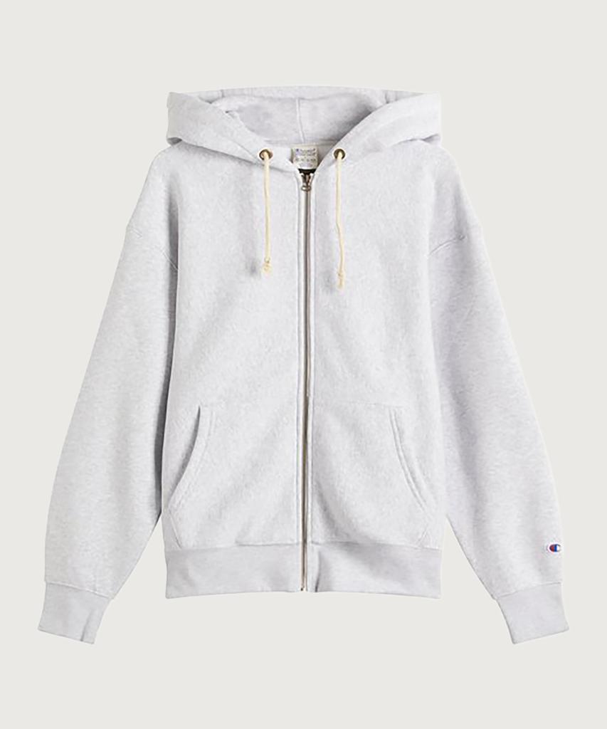 Champion Reverse Weave Loose Fit Fleece Zip-Up Hoodie Light Grey