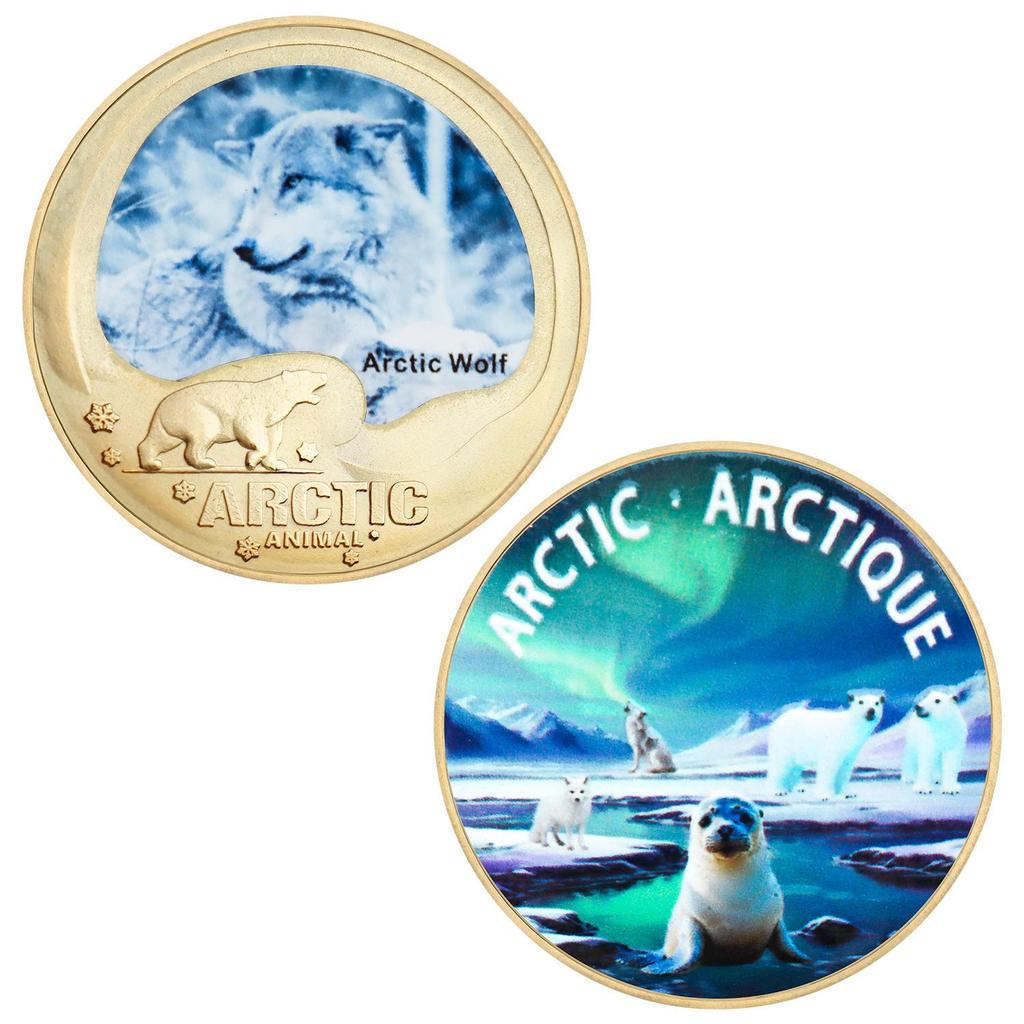 Arctic Island Animal Commemorative Coins, Collecting Commemorative Medals, Enthusiasts Collecting Gifts, Includes gift box