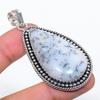 Dendrite Opal Gemstone Handmade 925 Steling Silver Jewelry Pendant 2.36" SU-9635