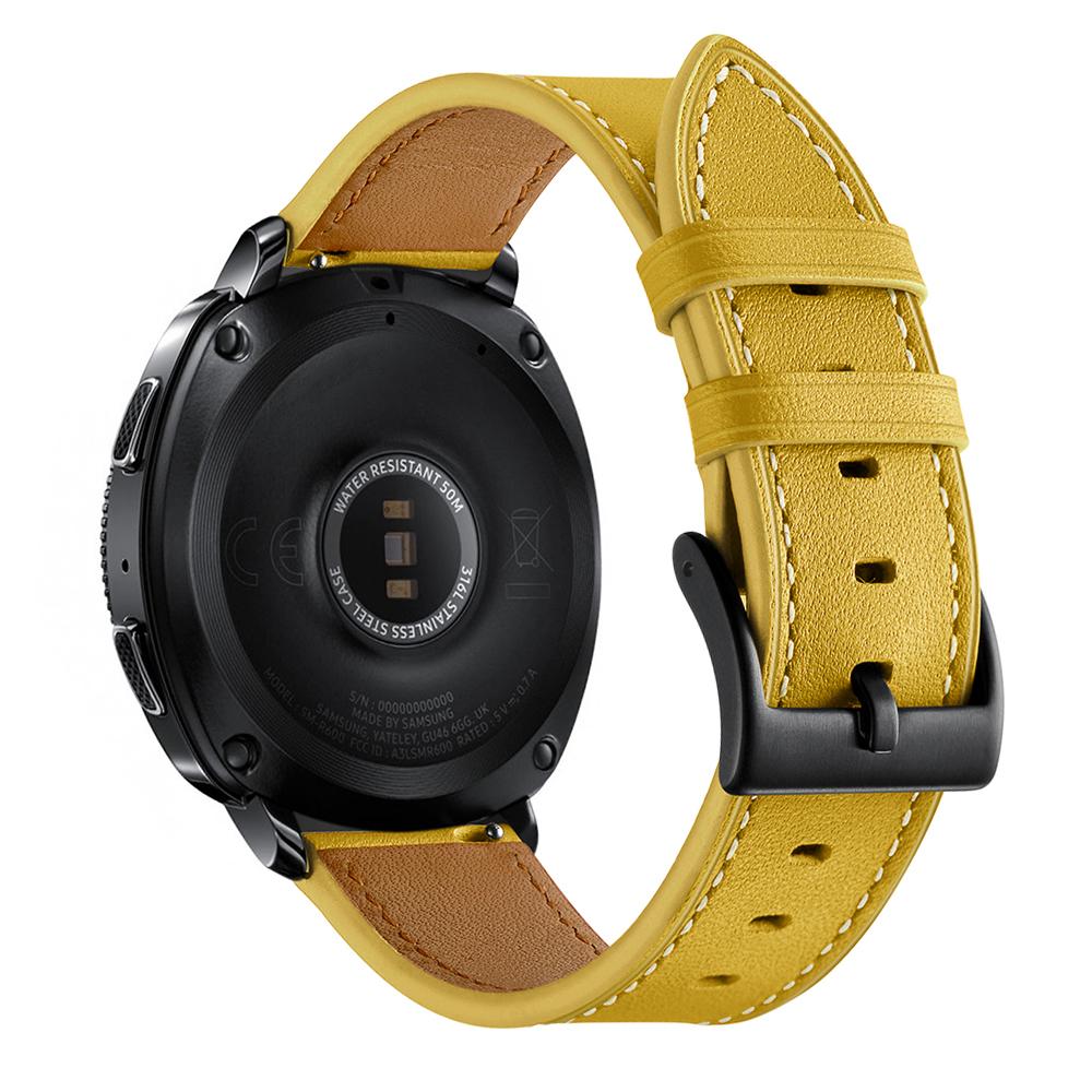 For Samsung Galaxy Watch4 Classic 46mm 42mm/Galaxy Watch4 44mm 40mm/Gear Sport Cowhide Leather 20mm Watch Band