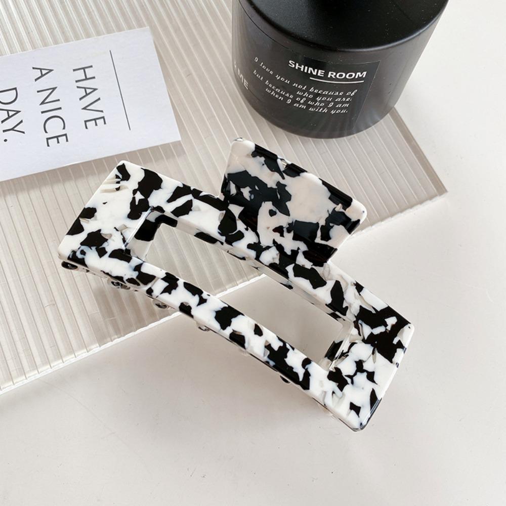French Style Acetic Acid Hair Clip Colorful Shark Clip Rectangular Hollow Hair Claw  Female
