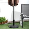 Concrete parasol base, parasol stand with steel tube, round parasol holder, for balcony, terrace, garden, black
