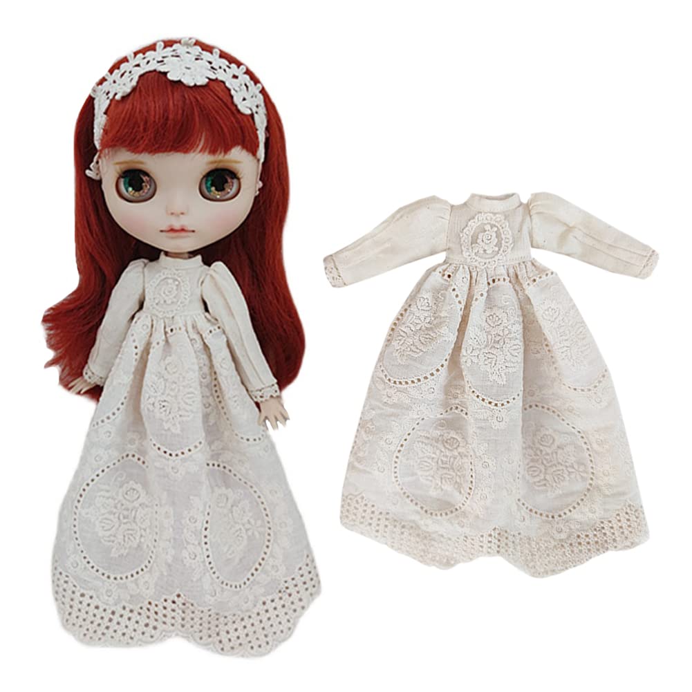 Rakulifey Blythe Одежда Наряд Одежда Платье Нео Блайт Костюм Бежевый Для Obitsu 24