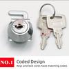 Rust-Resistant Mini Cam Lock with Quick Clip Metal Cabinet Easy Replacement POS Drawer Lock Silver with Keys Cash Box Lock