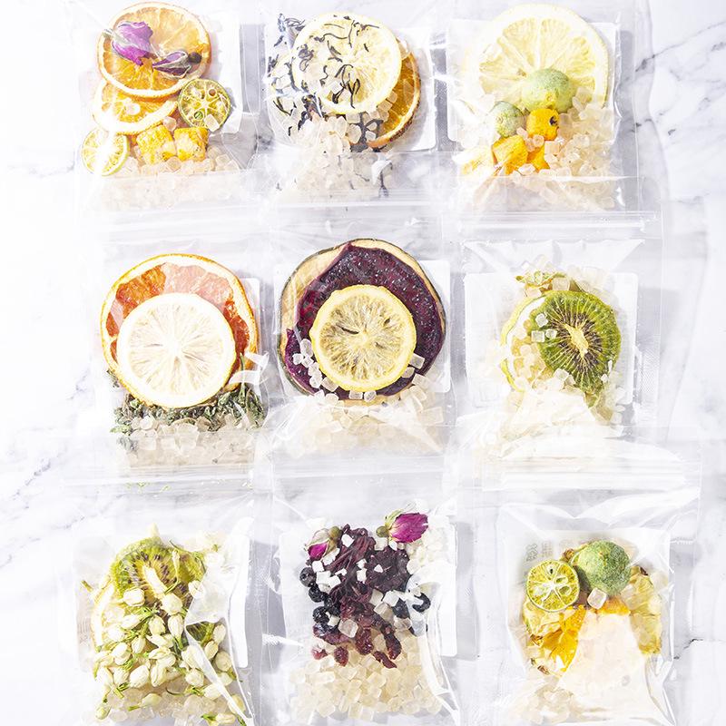 Assorted Freeze-Dried Fruit and Tea Slices - Cold Brew Fruit and Flower Tea Box