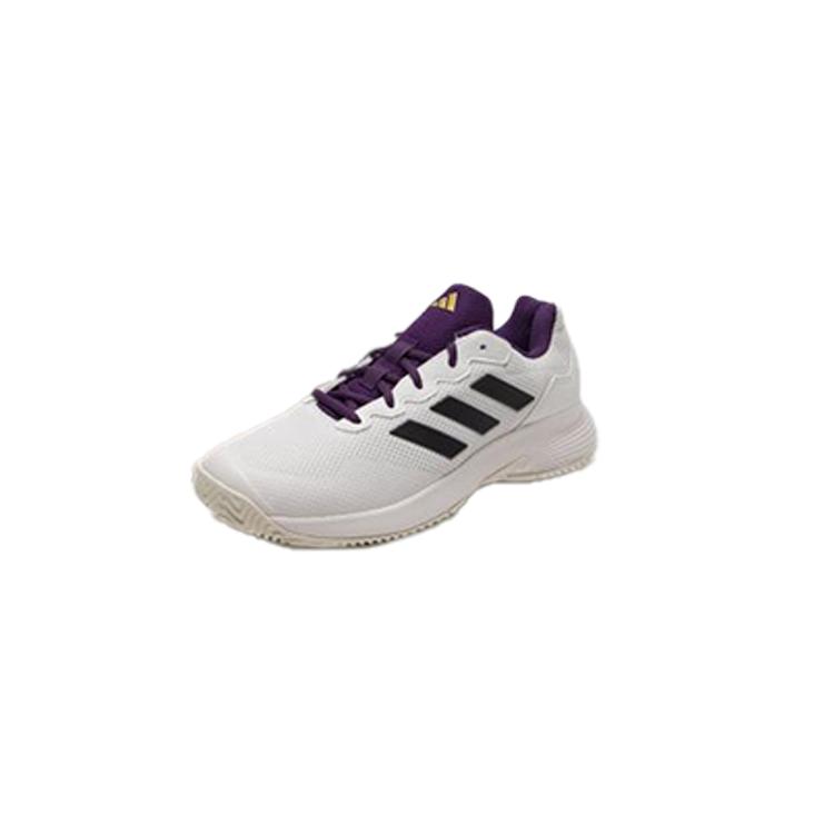 Adidas Кроссовки мужские GameCourt 2.0 Белый Аврора Слива Core-White Core-Black JS1949