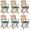 Day and Night - Day and Night Folding Garden Chairs 6 Units and Cushions Solid Acacia Wood