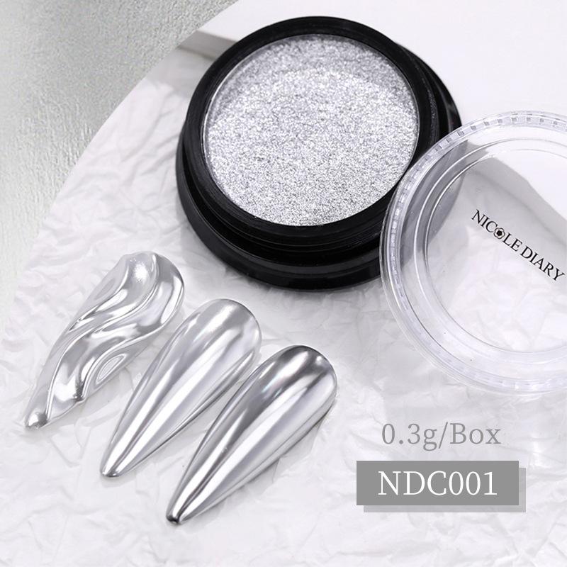 Nicole Diary Nail Art Solid Mirror Powder, Water Corrugated Mirror Flour, Aperture Laser Mirror Powder