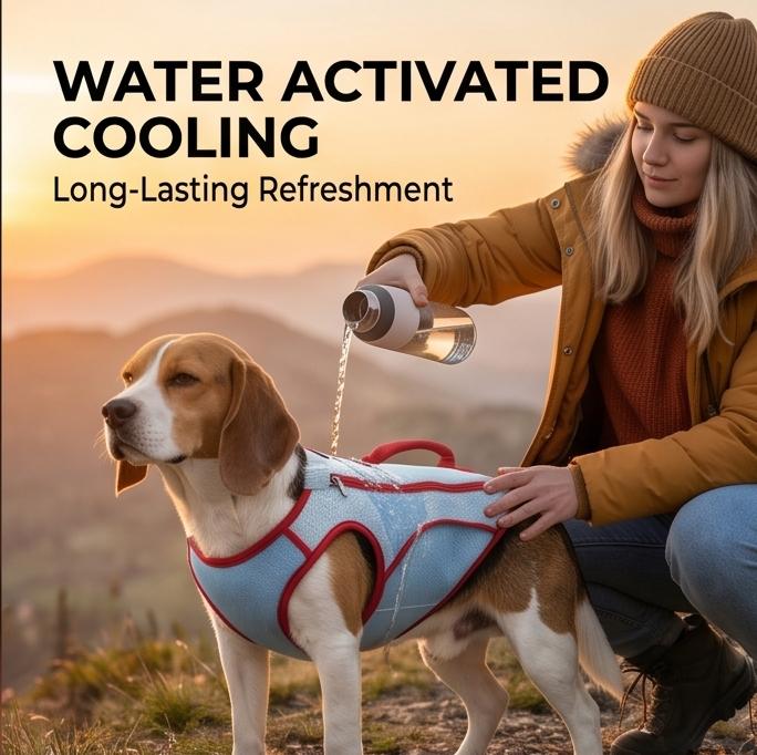 Color-Block Breathable Summer Cooling Vest Lightweight for Medium & Large Dogs Outdoor Daily Walks Hiking