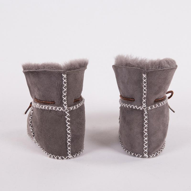 TWINFLAMES Зимняя шерстяная детская обувь из натурального овечьего меха, детская обувь на мягкой подошве, теплая обувь из натуральной кожи для новорожденных