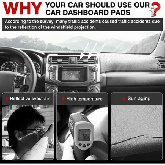 Для Toyota 4Runner 2010 2011 2012 2013 2014-2024 Черный коврик на приборную панель Чехол на приборную панель