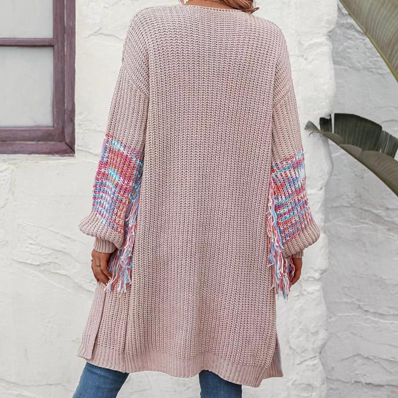 IHUASU Осенне-зимний женский свитер с бахромой Трикотаж Вязаный свитер