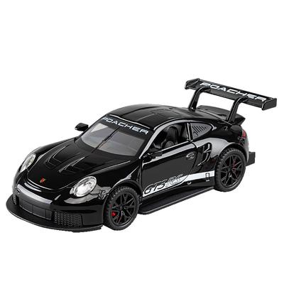 1/32 Суперкар Porsche GT3 RS Литой металлический сплав Модель Украшения для рабочего стола компьютера Звук и свет Игрушка Детский подарок на день рождения