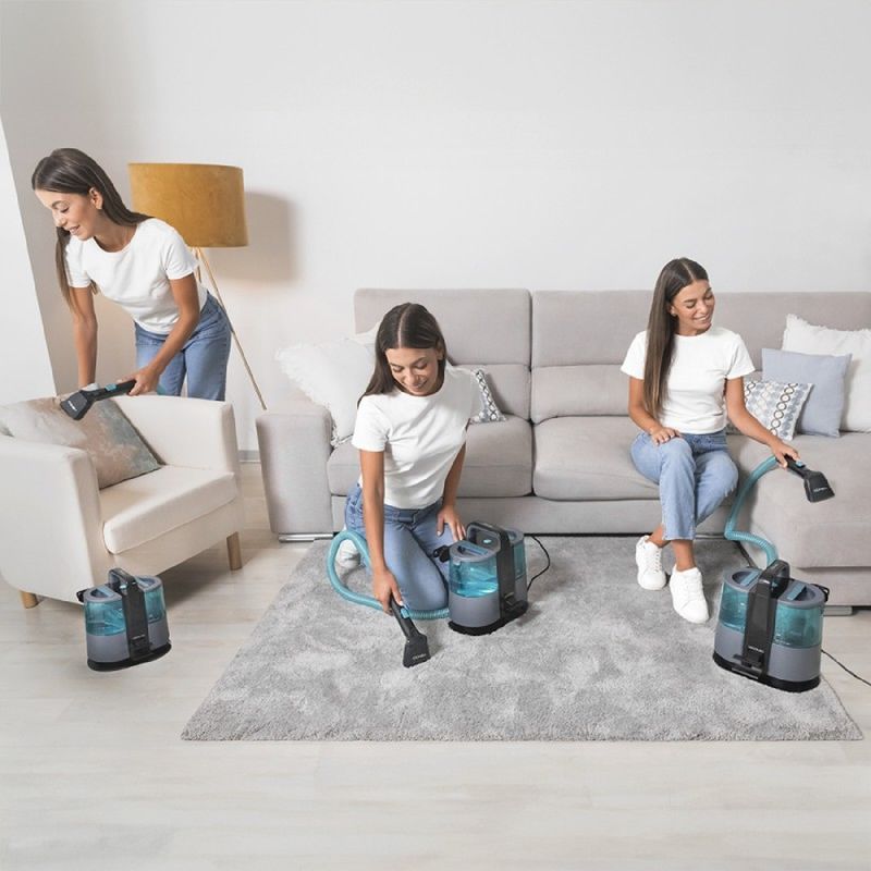 Cecotec 400W Carpet Cleaner, 2 Clean and Waste-Water Tanks, 5 m Working Radius, 1.2 m Hose for Hard-to-Reach Areas