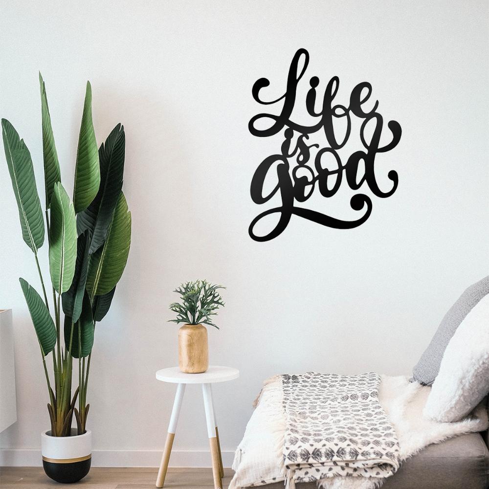 Exquisite 'Life Is Good' Metal Sign. 3D Iron Word. Vintage Art Decor. Rustic Farmhouse for Living Room. Indoor or Outdoor Charm.