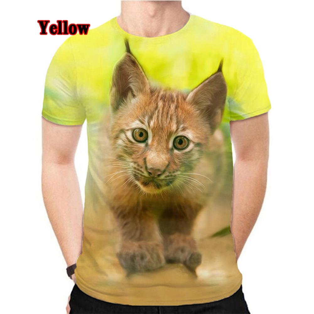 Футболка мужская и женская весна/лето с принтом 3D Animal Lynx Harajuku Streetwear с коротким рукавом унисекс в стиле хип-хоп XS-5XL