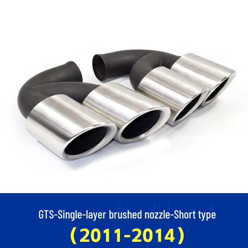 Порше Кайен (2011-2014 гг.) Черные насадки на глушитель GTS с четырьмя выхлопами для модификации труб