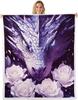 GUOYU Blanket Dragon Fleece Throw Blanket Japanese Ukiyoe Theme Sherpa Blanket Queen for Bed Sofa Couch Girls Japanese Style Plush Blanket
