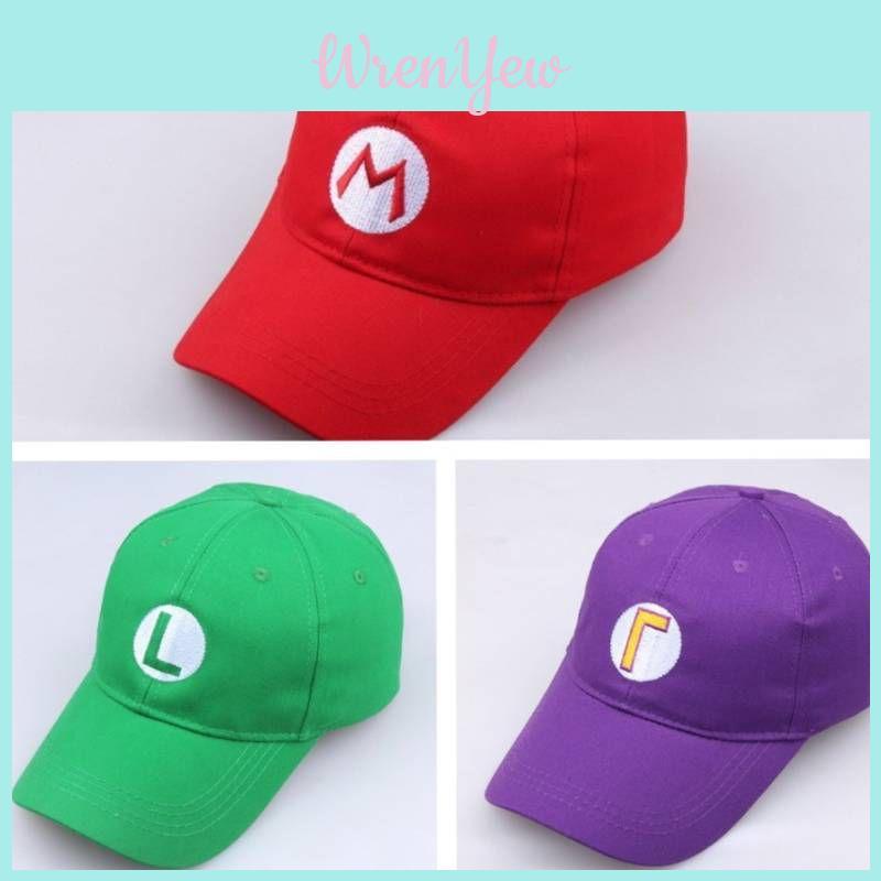 Унисекс Кепка Super Mario с алфавитом Хлопковый твил с коротким козырьком