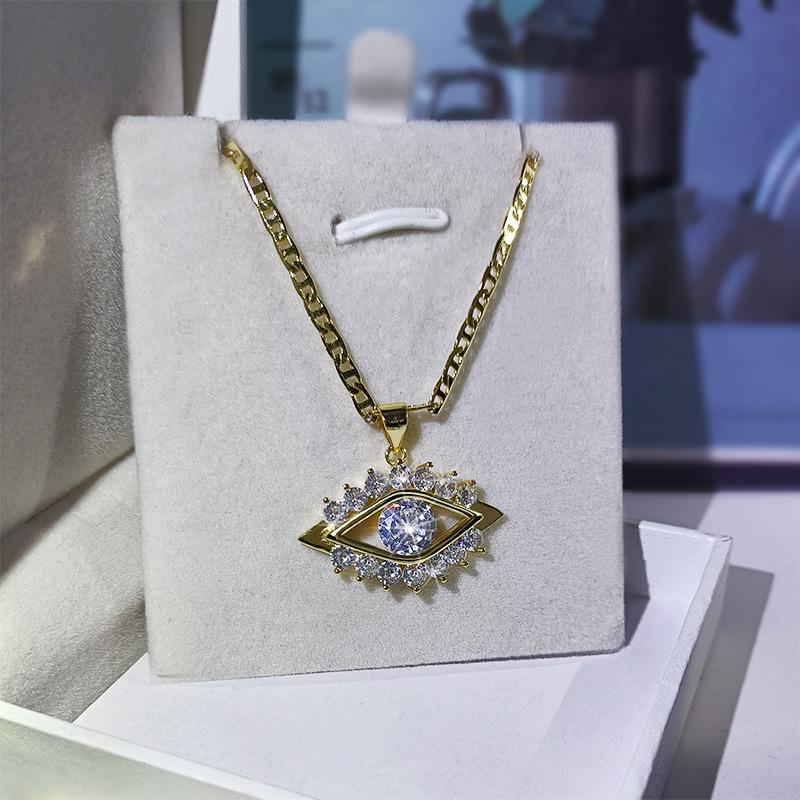 Модное позолоченное циркониевое колье в форме Глаза Демона, альтернативное колье