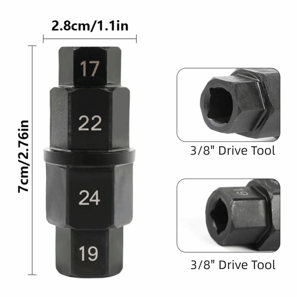 17/19/22/24mm Sockets Wheel Removal Tool Heavy-Duty Front Axle Hex Wrench  Motorcycle Service
