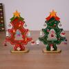 Desktop Christmas Tree Decoration Ornaments Mini Stereo Wooden Christmas Tree Scene Layout Christmas Tabletop Fireplaces