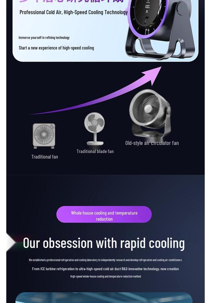 Portable Rechargeable Mini Fan with Mijia App Connectivity for Desktop, Kitchen, and Wall-Mount Use