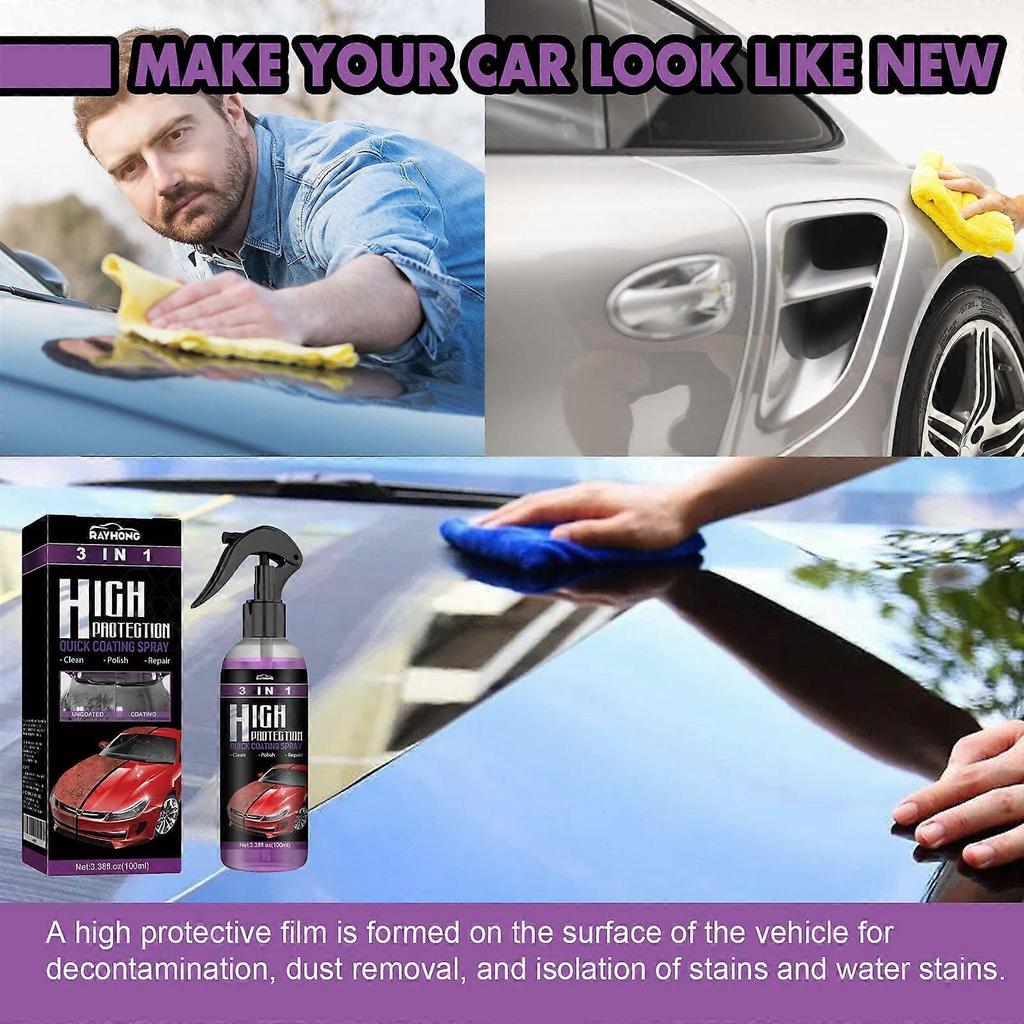 3 in 1 high protection fast car paint spray automatic manual paint color change cleaning coating spray 100ml set