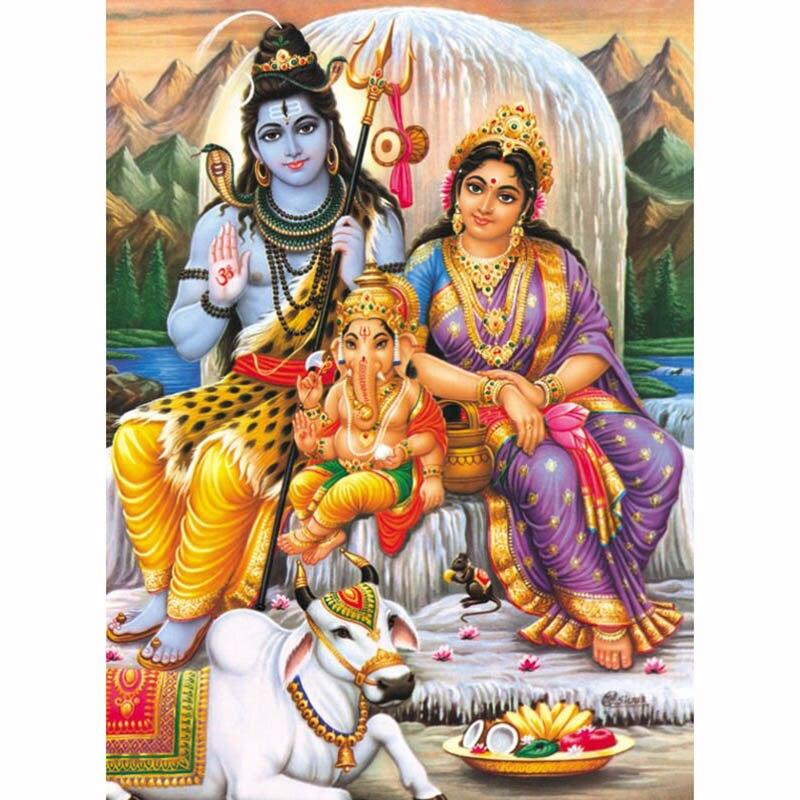 Religion Mosaic Round Shiva Diamond 5d Diy Diamond Painting Cross Stitch God Full Round Diamond Embroidery Hinduism Decor