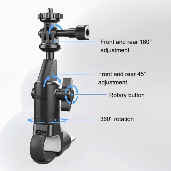 Bike Handlebar Action Camera Mount for Insta 360 X2 X3 X4 360 Degrees Rotatable Motorbike Bike Handle Grip Sports Camera Bracket