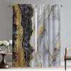 Blackout Curtain for Room 2 Panel Black Golden Marble Curtains Child Room Home Interior Curtains Shades Tulle for Bedroom Living
