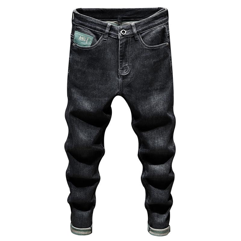 Весна и осень новые черные джинсы мужские модные брендовые с принтом и вышивкой Micro Harlan повседневные модные длинные брюки мужские