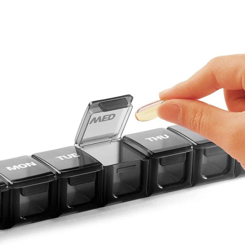 Коробка для хранения таблеток на одну неделю, портативный пластиковый 7 сеток, держатель для таблеток, органайзер для путешествий, коробка для таблеток, разветвители, органайзер для таблеток