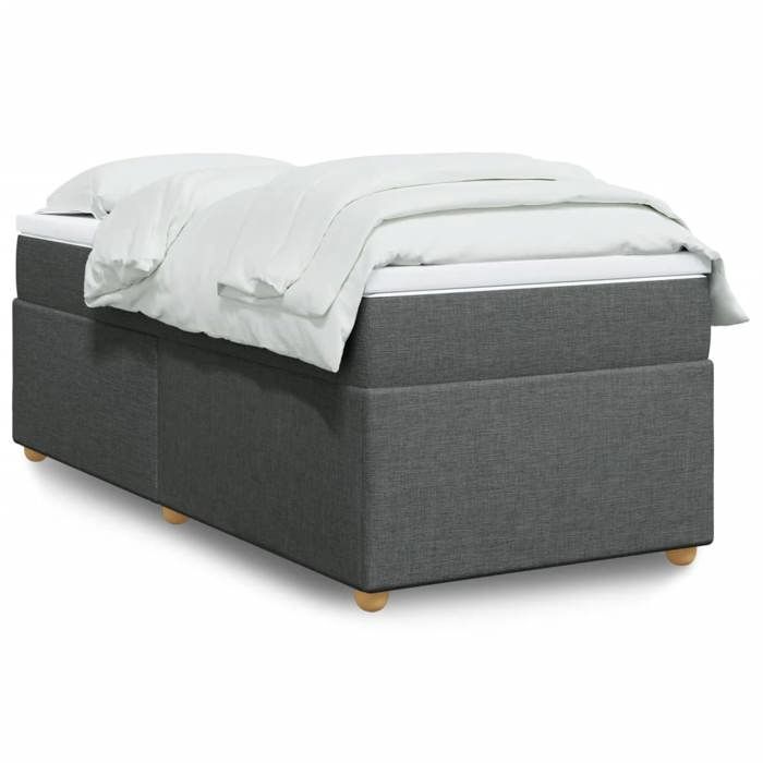 Maison Exclusive - Sommier à lattes de lit avec matelas Gris foncé 80x200 cm Tissu