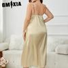 GMXIA Летняя ночная сорочка на бретелях из ледяного шелка для женщин, имитация шелка, большой размер, одежда для сна