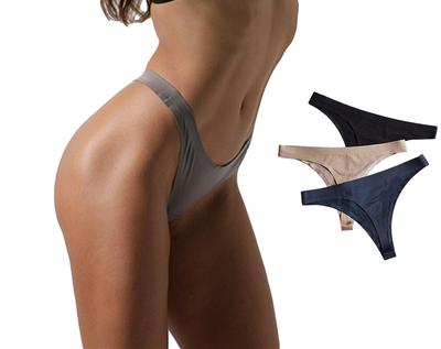 Pupule holomua Бесшовные сексуальные трусики бразильского кроя, однотонные, милые женские трусики, набор из 3 штук, цвет, блестящие, гладкие, размер, кружево, стринги, обычные, хлопок,