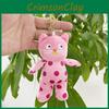 Pink Cute Adorable Polka Dot Plush Cat Keychain Doll Toy For Kids And Collectors