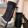Autumn Ribbon Bow Socks, Women's Ballet-style Calf Socks, Sweet Pile Socks, College Style Thigh-high Socks