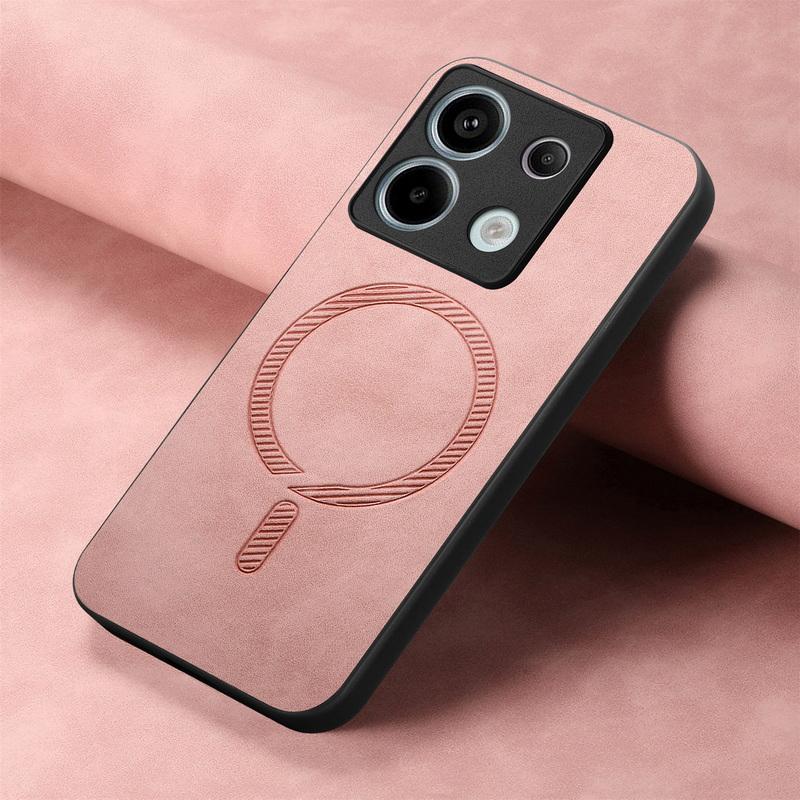 Luxury for Magsafe Magnetic Case for Xiaomi 13t Poco X6 F6 Pro Redmi Note 14 13 Pro K70e 13c PU Leather Shockproof Tpu Hybird Pc Solid Color Case