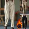 Women's Winter Cotton Padded Thickened Harem Pants Solid Color High Waist Small Feet Straight Pants