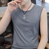 Summer Men Vest Hollow Mesh Sleeveless O Neck Solid Color Plus Size Quick Dry Good Breathability Basketball