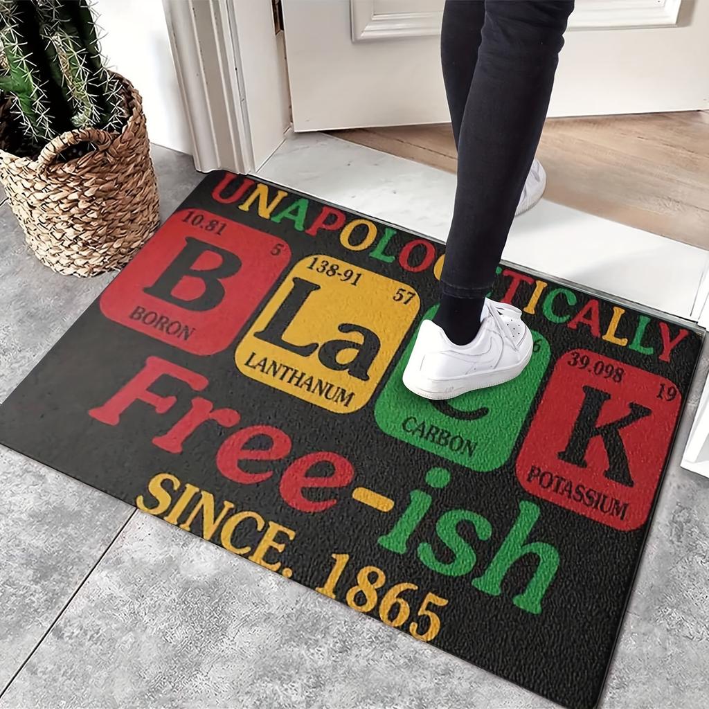 I Was Once Free Juneteenth Doormat - Black History Month Non-Slip Floor Mat - Washable Historical Decor Carpet Rug Mat