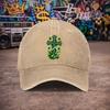 pc Unisex Celtic Cross Clover Vintage Washed Baseball Cap  Unisexs Trendy Hat  Versatile Duckbill Cap  Fun Print  A Unique Bi