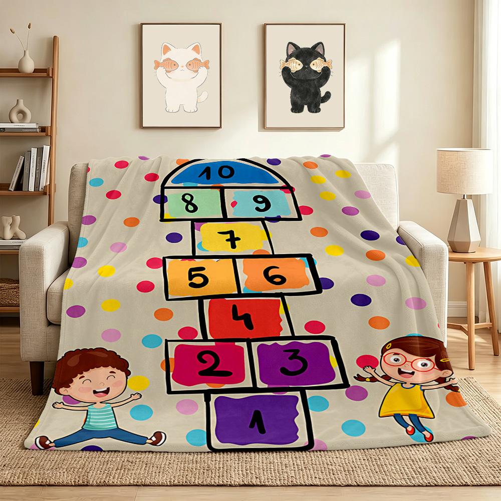 Hop Game Flannel Blanket Throw Blanket Soft Warm Sofa Bed Camping home Decor Unique Christmas Gift C926249