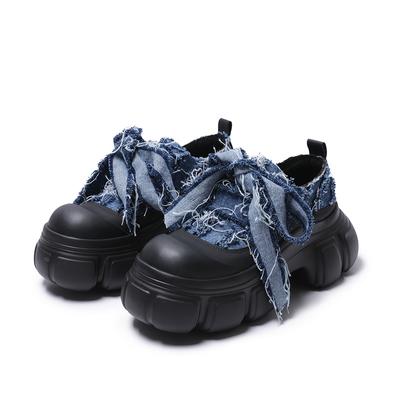 Мода 2025 Новые женские ботильоны Модные ковбойские рыцарские ботинки Панк Готические Классические Джинсовые парусиновые туфли Короткие готические туфли на платформе